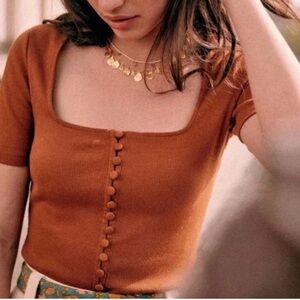 Sezane Grant Shirt - Cafe